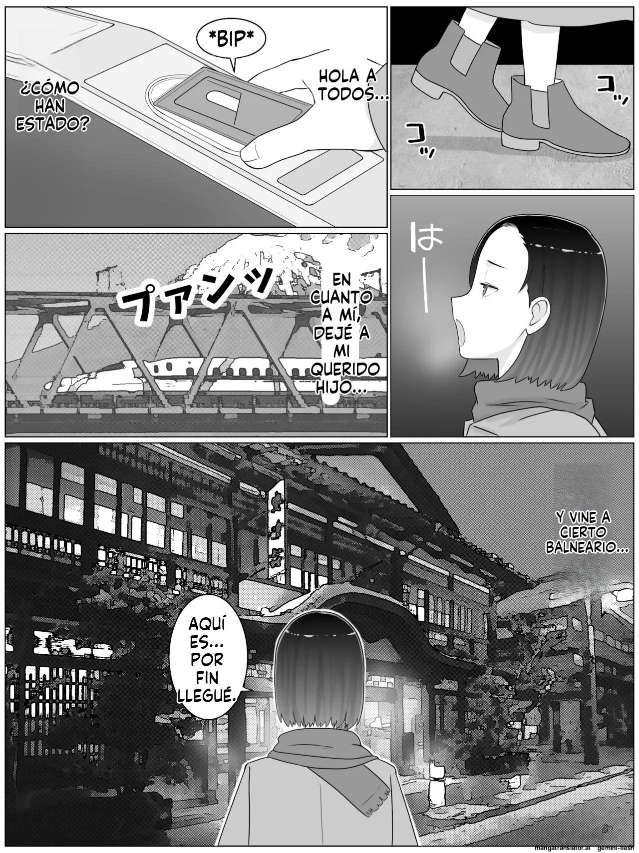Hanshoku Haha 4 Musuko no Doukyuusei to Ero Onsen de Kozukuri Shimasu (Spanish) MTL numero di immagine  4