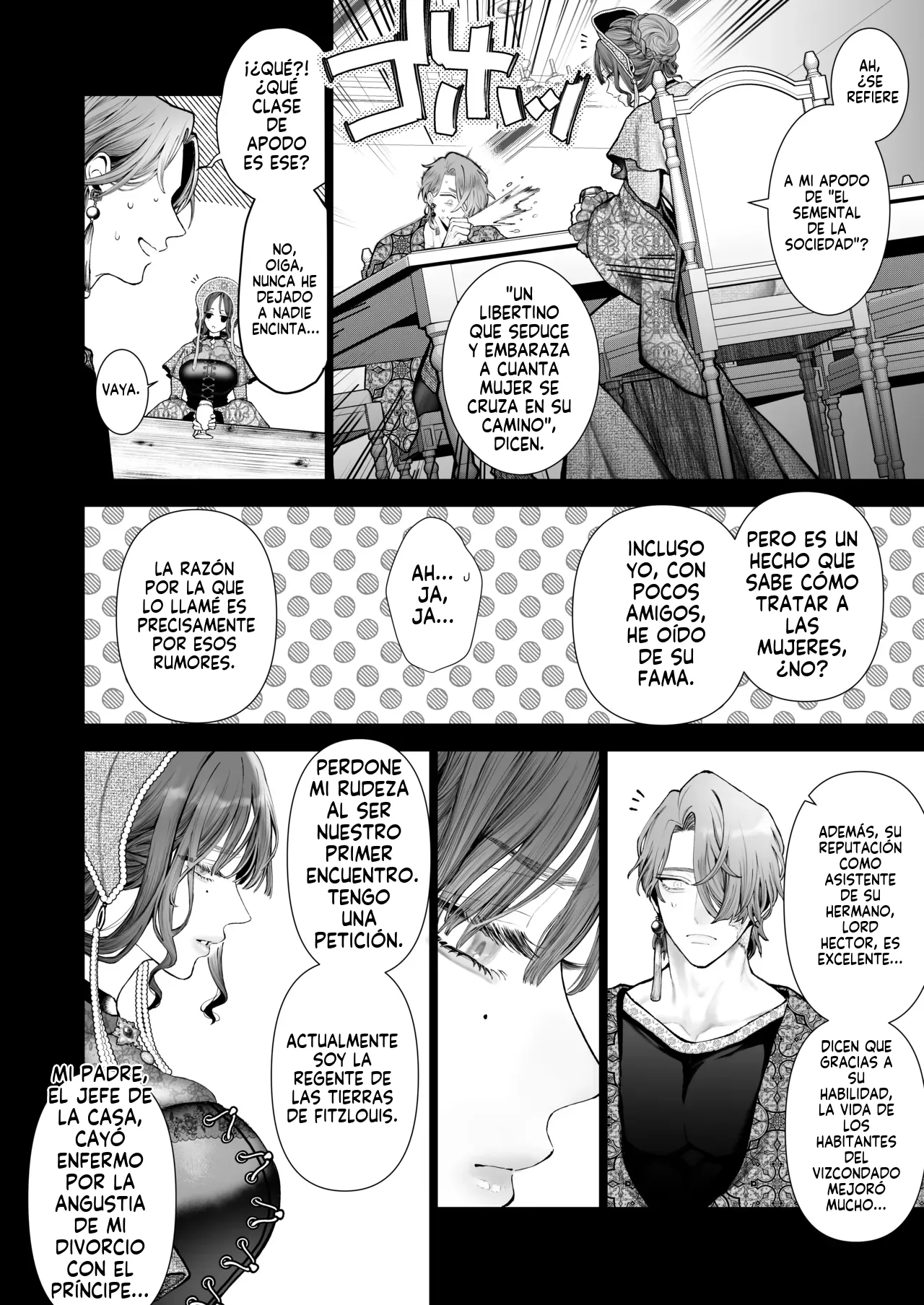 [Kyouniku Kyoushoku (Jagi Iwa)] Houtou Kizoku wa Moto Outaishihi to no Haramasekon de Isogashii - The Rake and The Once Crowned Princess [Spanish] [MTL] [Digital] Bildnummer 13