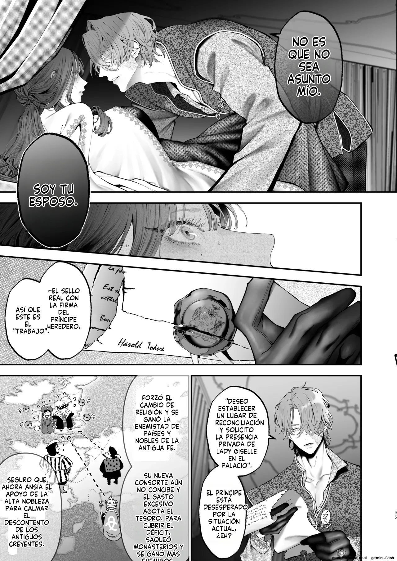 [Kyouniku Kyoushoku (Jagi Iwa)] Houtou Kizoku wa Moto Outaishihi to no Haramasekon de Isogashii - The Rake and The Once Crowned Princess [Spanish] [MTL] [Digital] Bildnummer 94