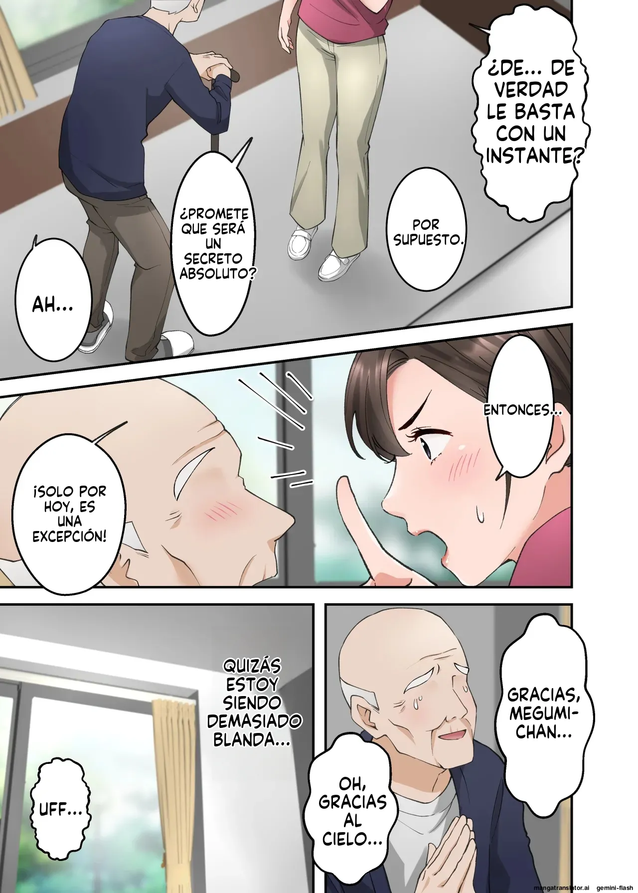 Hitozuma no Kaigoshi ga Yoboyobo Jii-san ni Ikasare Makuru Hanashi (Spanish) MTL image number 10