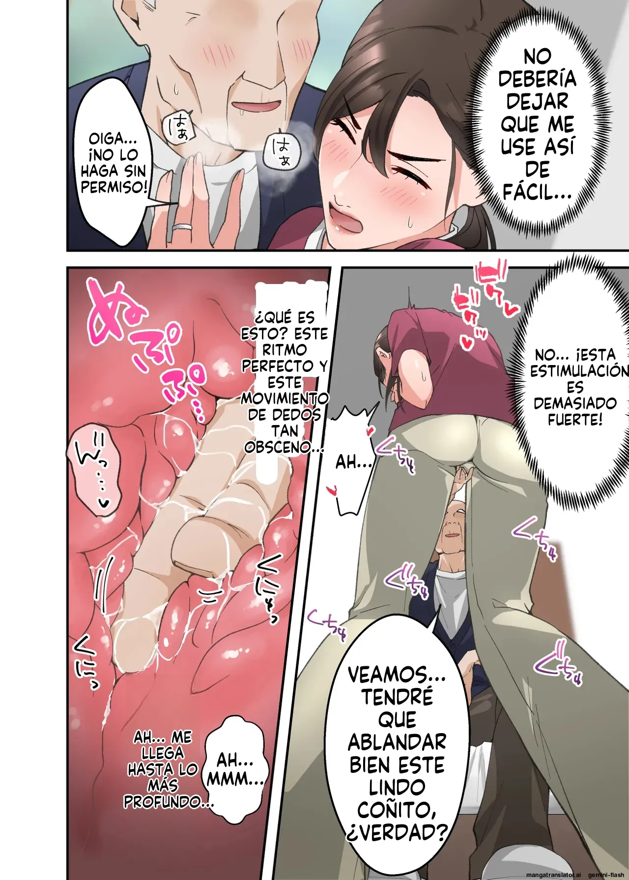 Hitozuma no Kaigoshi ga Yoboyobo Jii-san ni Ikasare Makuru Hanashi (Spanish) MTL image number 19