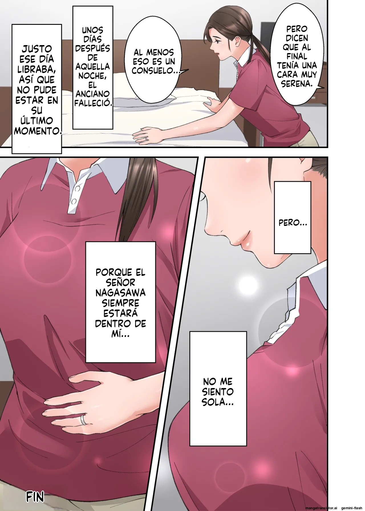 Hitozuma no Kaigoshi ga Yoboyobo Jii-san ni Ikasare Makuru Hanashi (Spanish) MTL image number 70