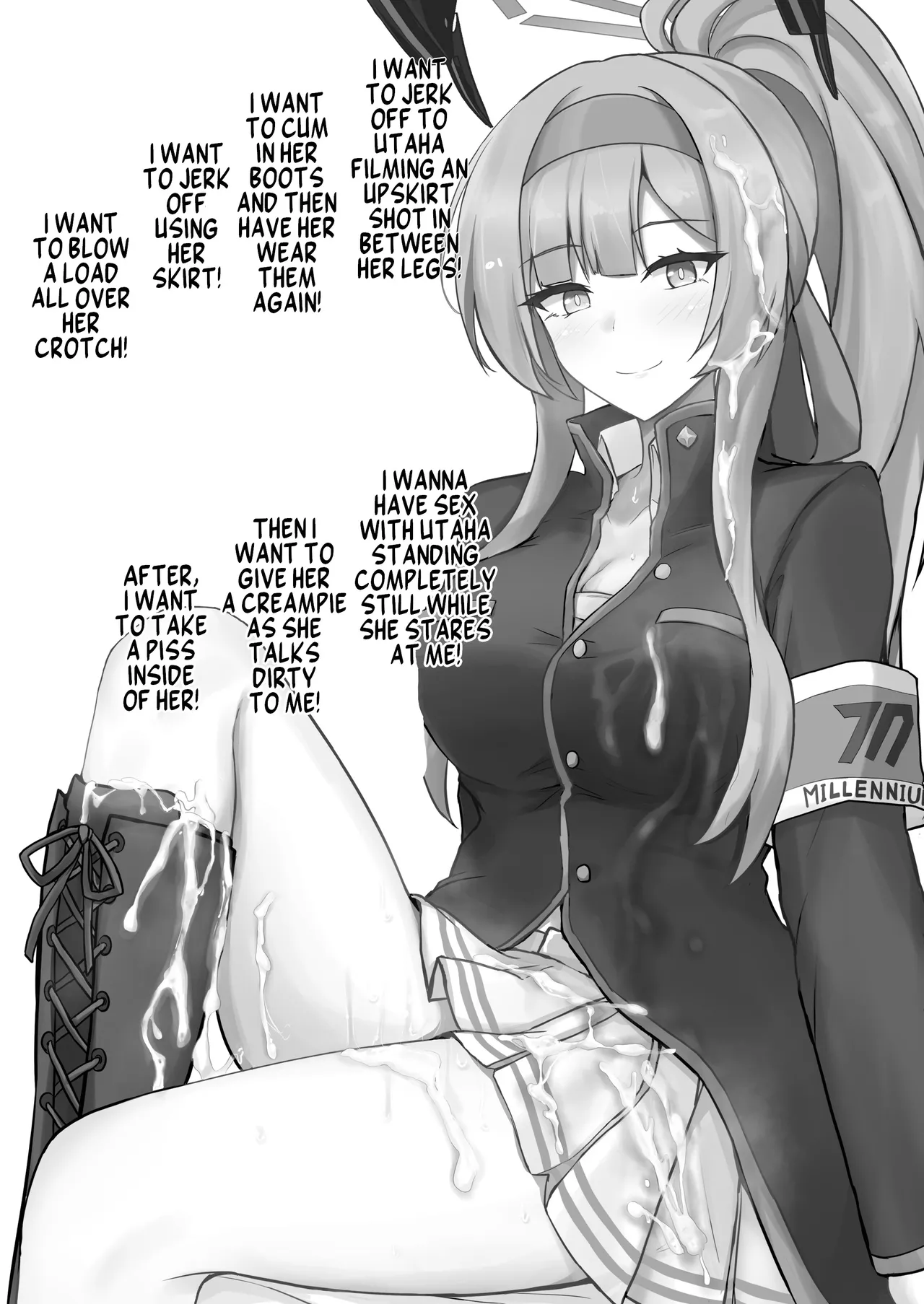 [Hakuginmokusei (Poshi)] Utaha de Shiko Seikatsu | My Life Fapping to Utaha (Blue Archive) [English] [Thighs] [Digital] 2eme image