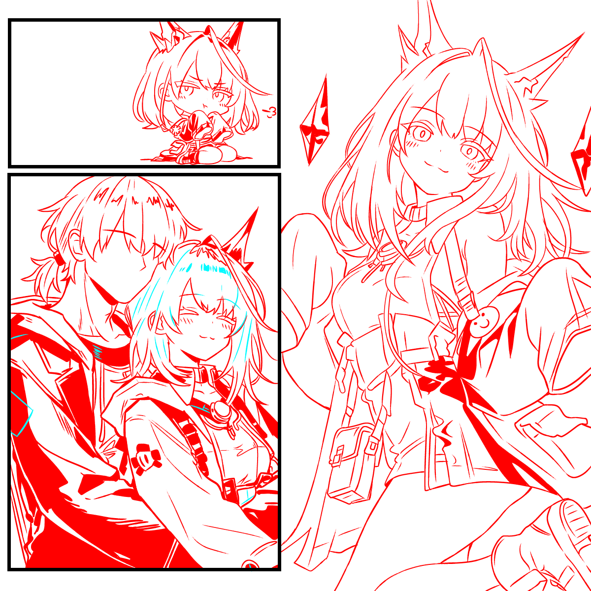 [トキビト] いっぱい甘えた後のモンちゃん (アークナイツ) image number 3