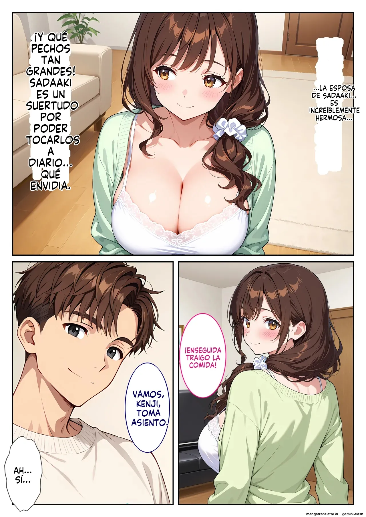 Yujin no bakunyu tsuma ni yuwaku sa rete omowazu harama seta hanashi (Spanish) MTL 5eme image