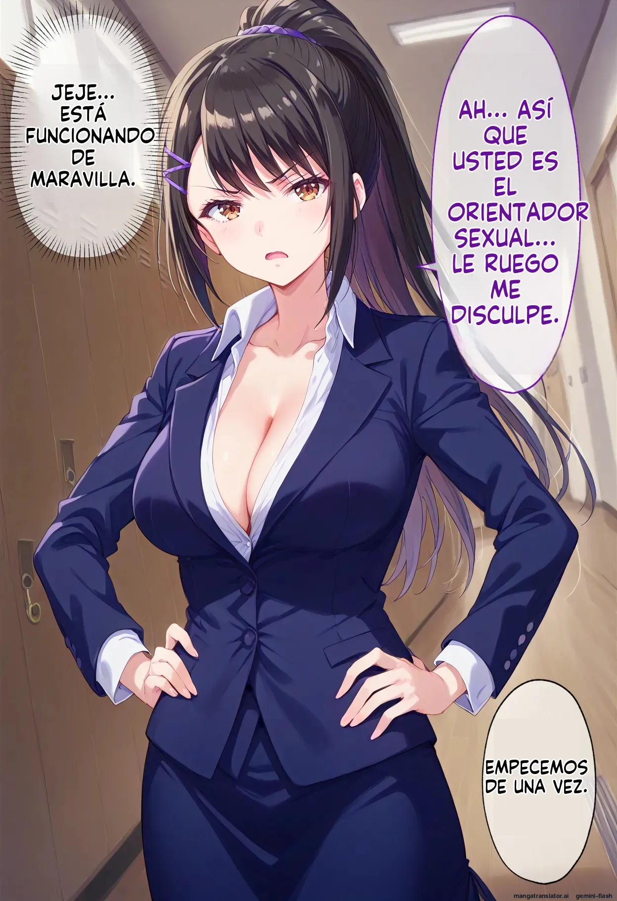 Jitsuryoku Shijou Shugi no Gakuen no Itigun Zyosi ga Saimin Ozisan ni Zenin Netorare hara Masareru Hanasi - Brute (Spanish) MTL [AI Generated] 8eme image