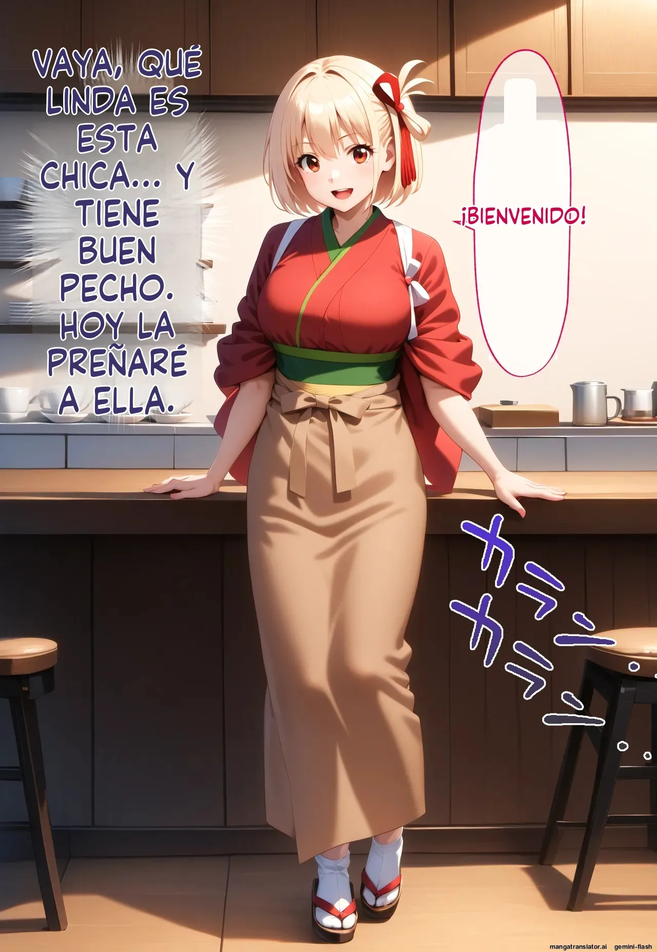 Saimin Oji-san  ga Kissa Lycolyco wo Noxtu to xtu te Chisato to Takina wo Hara Maeru Hanasi - Brute (Spanish) MTL [AI Generated] Bildnummer 4