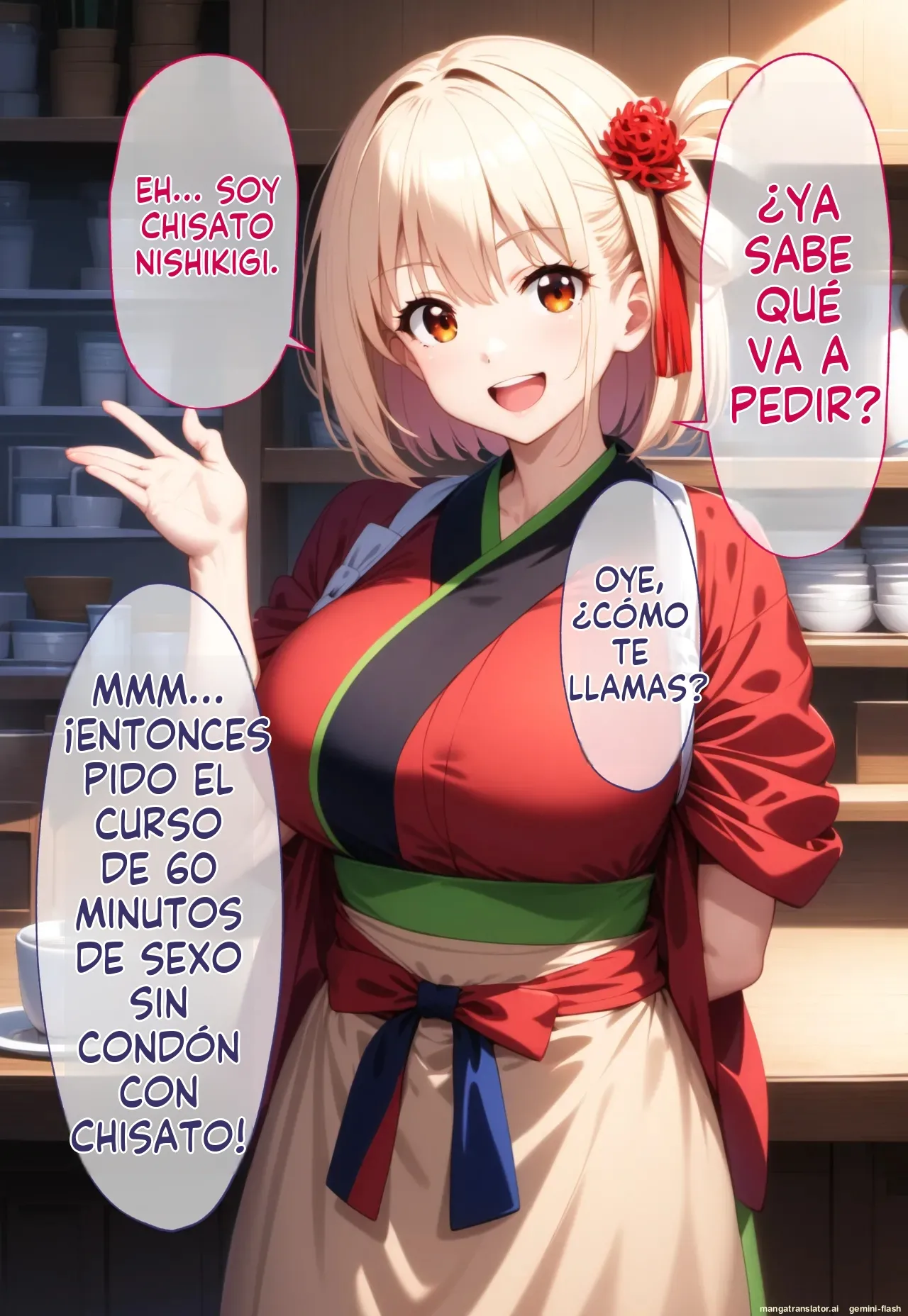 Saimin Oji-san  ga Kissa Lycolyco wo Noxtu to xtu te Chisato to Takina wo Hara Maeru Hanasi - Brute (Spanish) MTL [AI Generated] Bildnummer 5