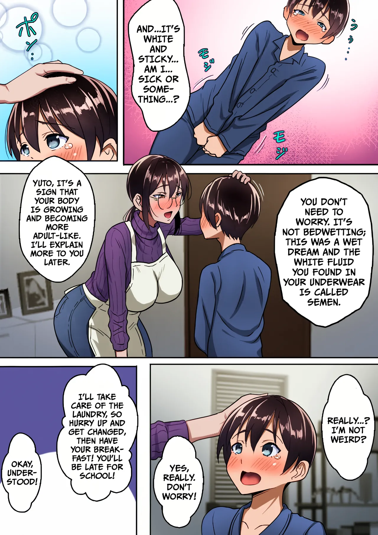 [Hot Mikan (Kishimen)] Binbou Gurashi na Boshi Katei no Oyako Koubi wa Kimochi Ii. | Mother & Son Bonding in a Poor Single-Parent Household Feels Good [English] [Colorize] изображение № 5
