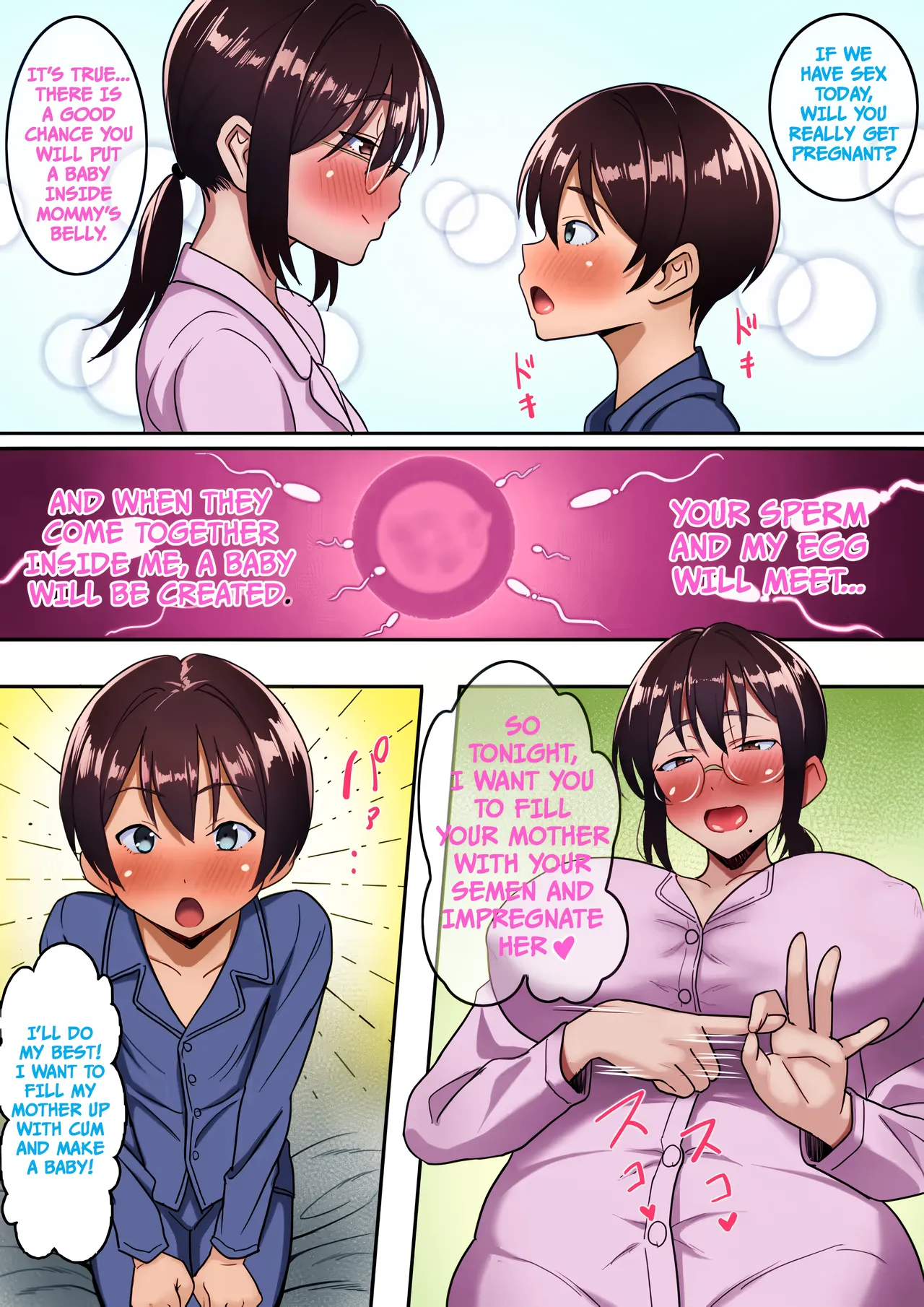 [Hot Mikan (Kishimen)] Binbou Gurashi na Boshi Katei no Oyako Koubi wa Kimochi Ii. | Mother & Son Bonding in a Poor Single-Parent Household Feels Good [English] [Colorize] изображение № 50