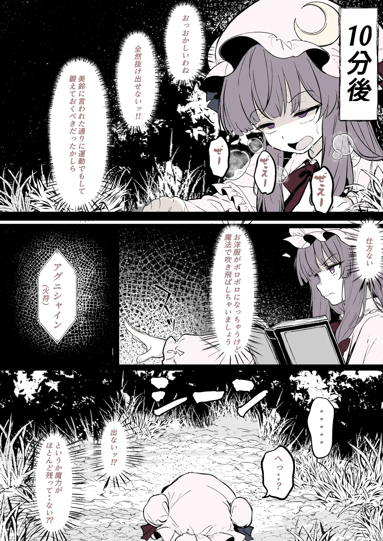[はとめ] パチュリーが穴にはまって触手に種付けされちゃう漫画 (東方Project) imagen número 3