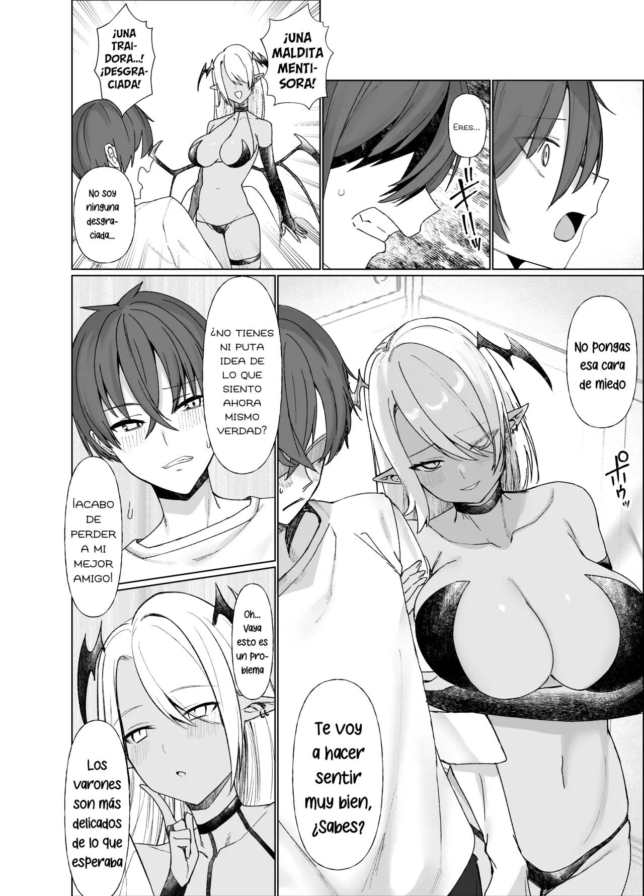 [Imokenpi Kinenbi] Uso TS ~Shinjiteita Shinyuu ga Boku no Doutei o Nerau Dosukebe Inma datta Hanashi~｜Mentira TS ~La Historia De Cómo Mi Mejor Amigo, En Quien Confiaba, Resultó Ser Una Súcubo~ [Spanish] [Blacklabel Scan] image number 14