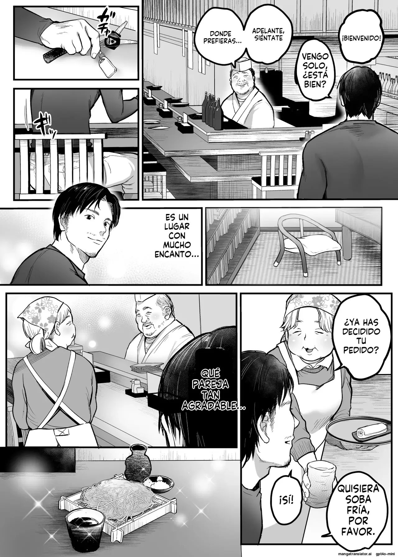 [Super Ichigo-chan (Misaoka)] Otoko Hitori Baiku Tabi ~Toge no Sobaya no Wakazuma Hen~｜Viaje en Moto en Solitario ~La Joven Esposa de la Tienda de Soba de la Colina~ [Spanish] [FallenSub] 图片编号 4