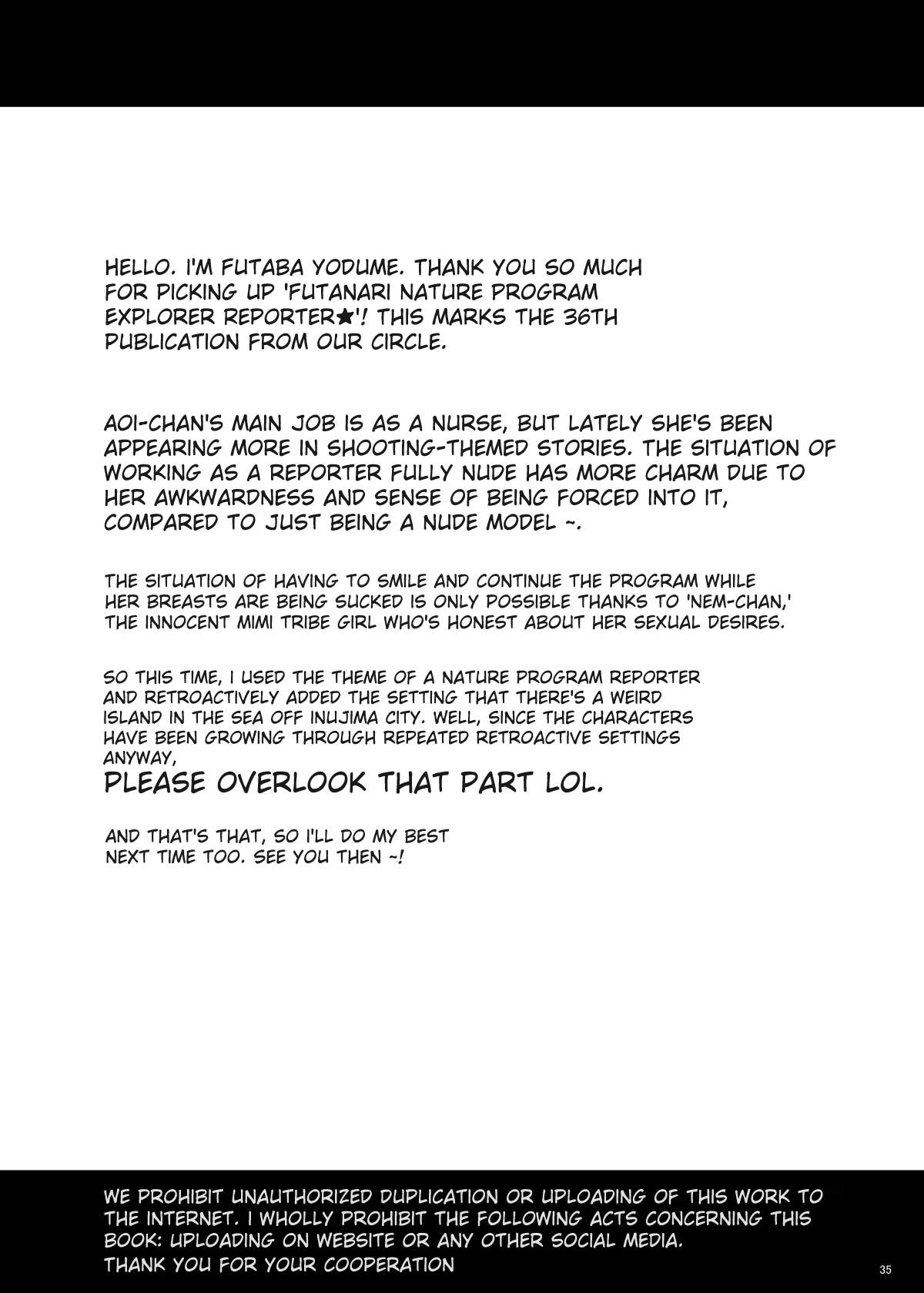 [Aoba Q Madou (Futaba Yodomu)] Futanari Shizen Bangumi no Tanken Reporter |  Futanari Nature Program Exploration Report [English] [Digital] image number 35