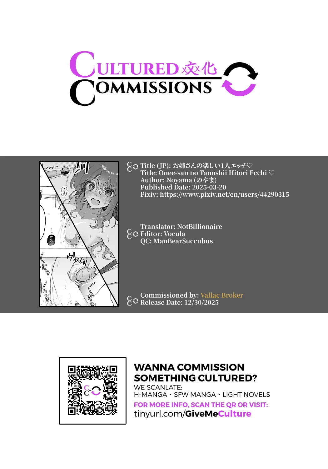 [Noyama] Onee-san no Tanoshii Hitori Ecchi ♡  [CulturedCommissions] image number 7