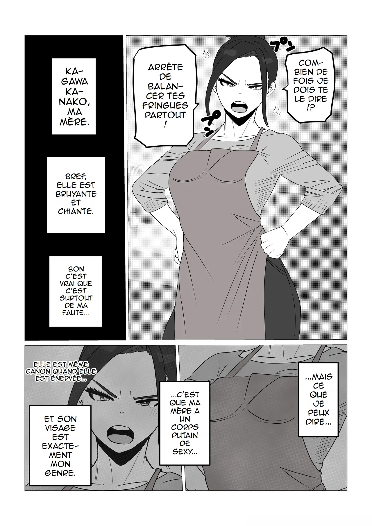 [Sa no Kusu] Gamigami Kaa-san wo Hatsujou Sasete Mitara | J'ai essayé d'exciter ma mère rabat-joie [French] (hentailuxe.com) 图片编号 2