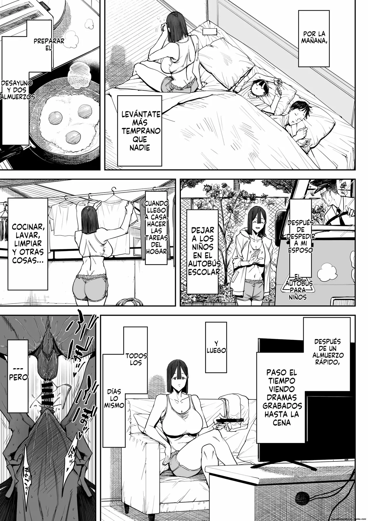 [Shioji] Dekkai Shiri no Hitozuma to Asa made Yarimakutta Hanashi｜Una Historia Sobre Tener Sexo con una Esposa Culona Hasta Amanecer [Spanish] [FallenSub] 图片编号 48