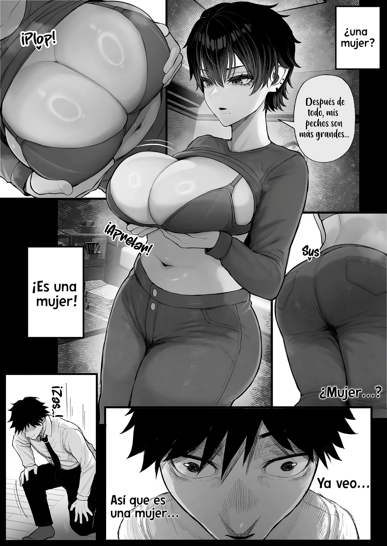 [Kurukuru] Cool-kei Dansou Onna ni Kanojo Netorareta kara, Wakarasete Yatta｜Una chica cool de apariencia masculina me arrebató a mi novia, así que le di una lección. [Spanish] [Kotori] [Decensored] изображение № 11