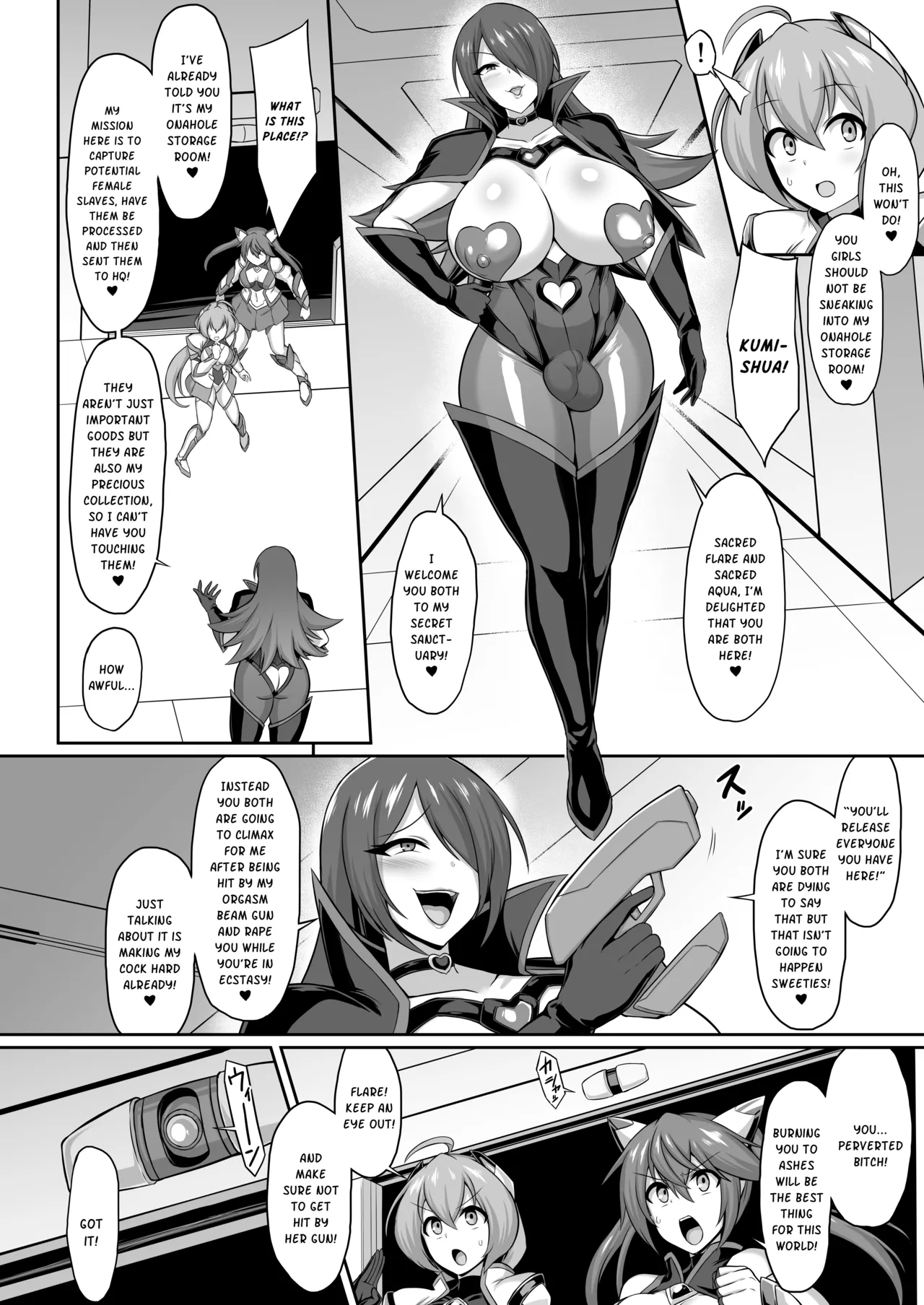 [Ikameshi Shokudou (Ikameshi)] Seisou Kouki Sacred Flare & Aqua -Buzama Sentouin-ka Songen Hakai Keikaku | Sacred Flare & Aqua - The Plan to Degrade Combatants and Destroy Their Dignity [English] image number 6