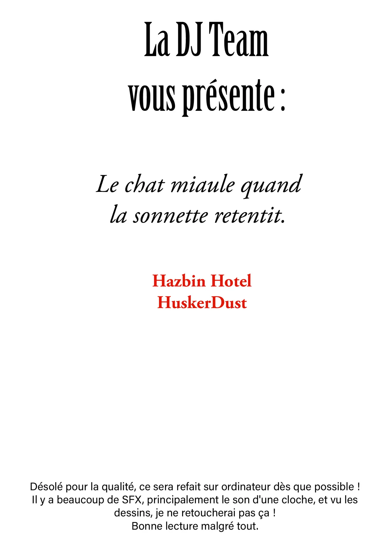 [Niru][Motoyama] The cat meows for the belle rings (Hazbin Hotel) [French] [DJ Team] 이미지 번호 2