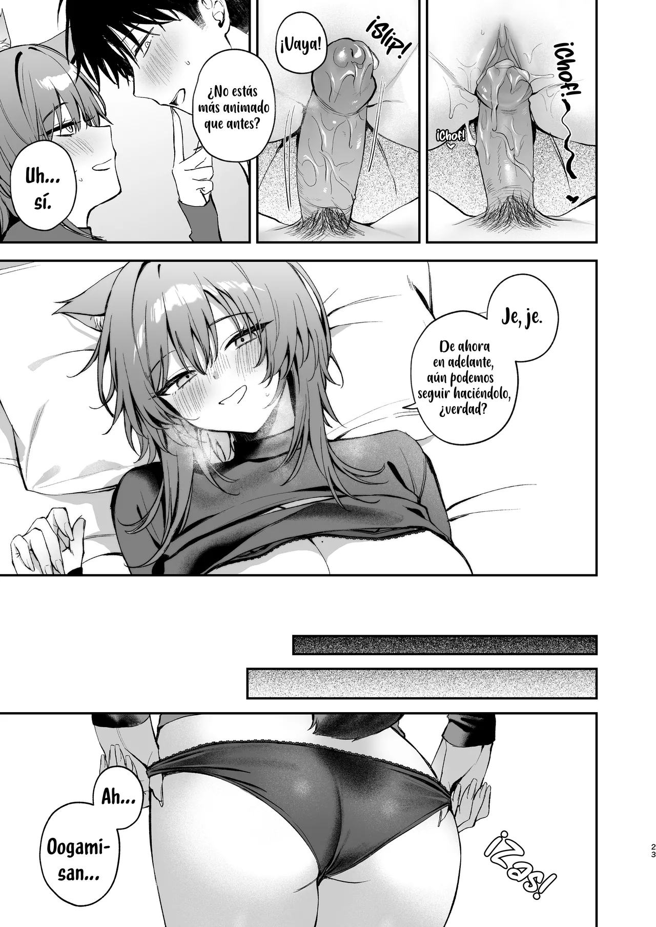 [Curiocity (YatanukiKey)] Oogami-san to Hishokusha no Ore｜Me convertí en la presa de Oogami-san [Spanish] [Kotori] [Decensored] [Digital] image number 23