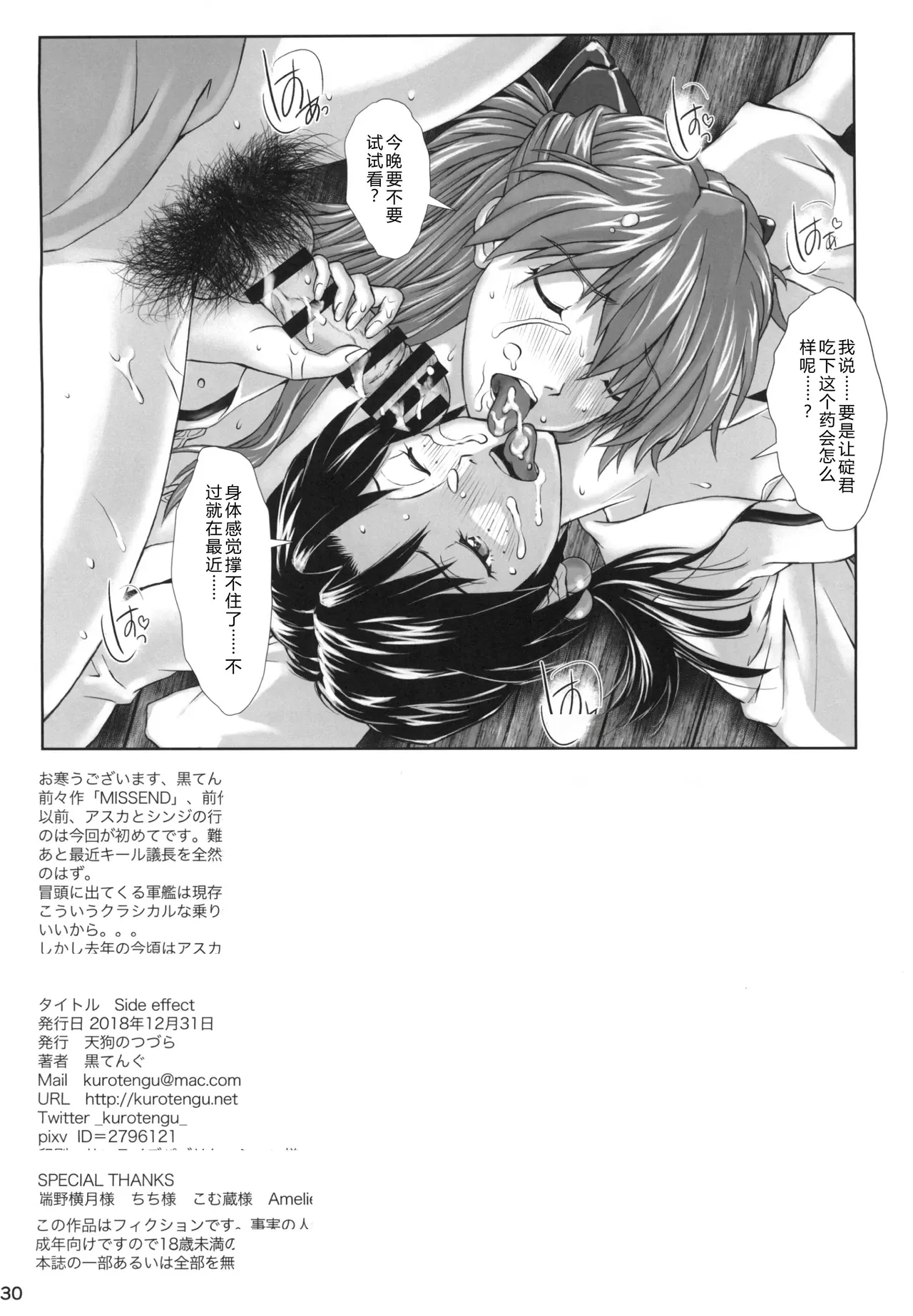 [Tengu no Tsuzura (Kuro Tengu)] Side effect (Neon Genesis Evangelion) [Chinese] 【叛逆个人汉化】 29eme image