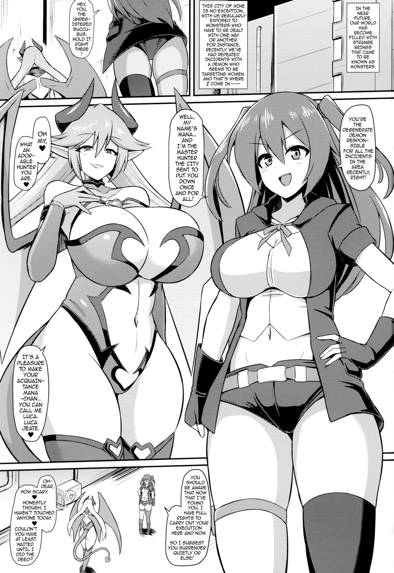 (COMIC1☆15) [Ikameshi Shokudou (Ikameshi)] Les Inma no Inmon Kairaku Choukyou | A Lesbian Succubus’s Lust Crest Pleasure Training [English] {darknight} изображение № 2