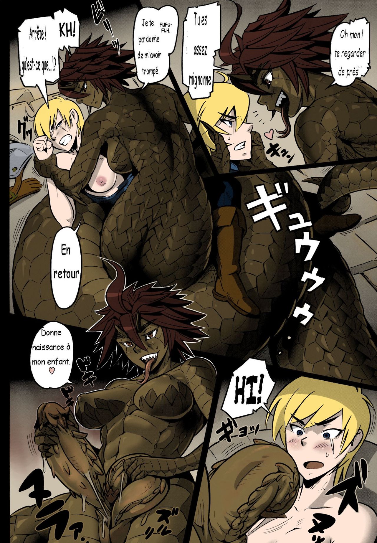 (COMITIA104) [Hyakki Yakou (Mikoyan)] Uroko no Kazu dake Aishite Ageru! | I will Love You Equal to the Number of Scales that I Have! (Hyakki Yakou Lv.2 Lizerds) [French] [Colorized] [Decensored] imagen número 2