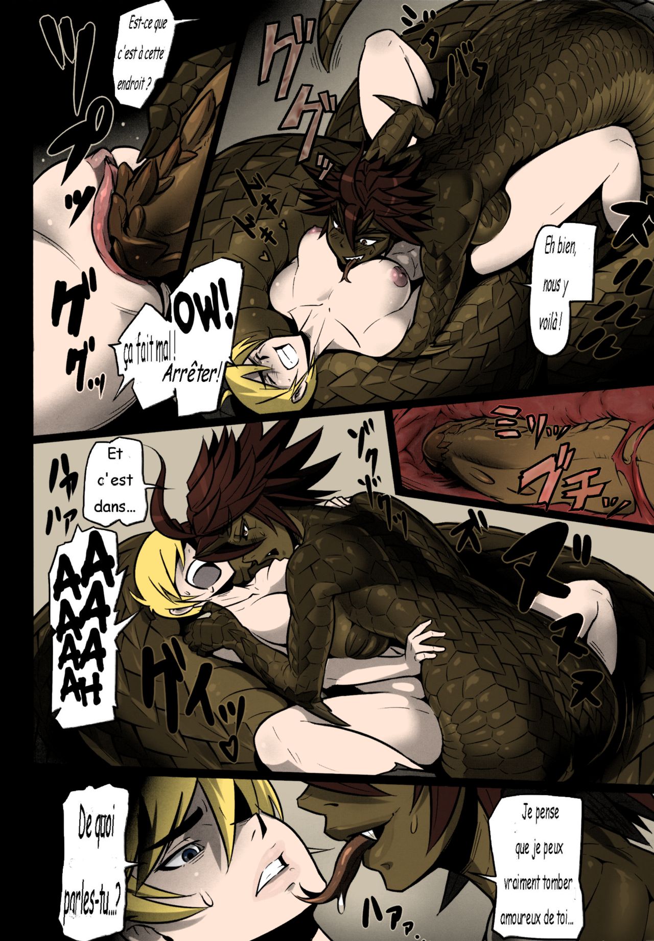 (COMITIA104) [Hyakki Yakou (Mikoyan)] Uroko no Kazu dake Aishite Ageru! | I will Love You Equal to the Number of Scales that I Have! (Hyakki Yakou Lv.2 Lizerds) [French] [Colorized] [Decensored] imagen número 4