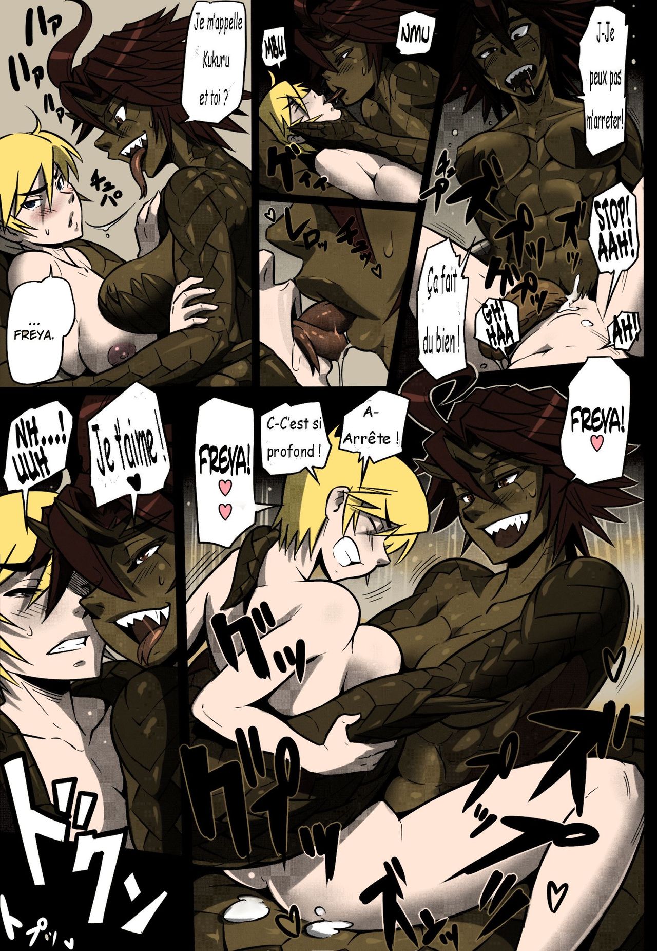 (COMITIA104) [Hyakki Yakou (Mikoyan)] Uroko no Kazu dake Aishite Ageru! | I will Love You Equal to the Number of Scales that I Have! (Hyakki Yakou Lv.2 Lizerds) [French] [Colorized] [Decensored] imagen número 5