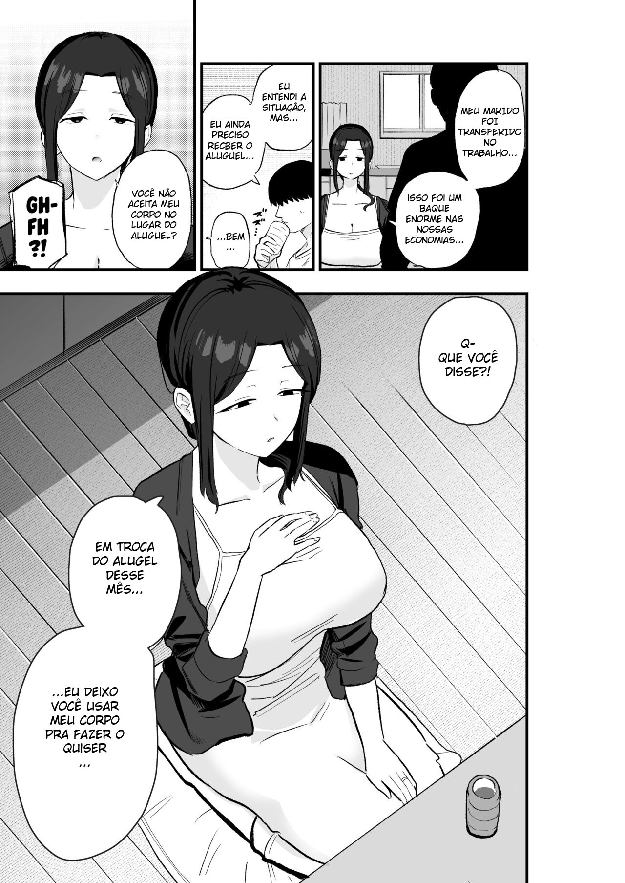 [Kamejirouya-san (Kametaro)] Taihai Tsuma꞉ Taihaikei Hitotsuma o Yachin Kawari ni Koki Tsukaeru Hanashi ｜ A mulher casada que se vendeu para pagar o aluguel [Portuguese-BR] 图片编号 12