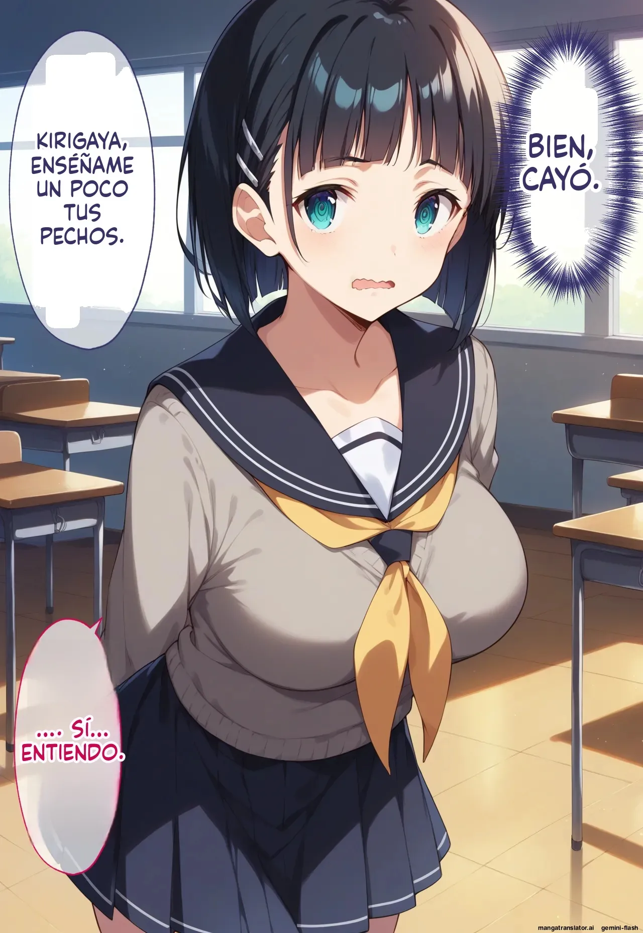 Kikan Mono Gakuen No Kyonyū Konbi Ga cuii Ojisan Ni Netora Re yun Masa Reru Hanashi (Spanish) MTL 图片编号 28