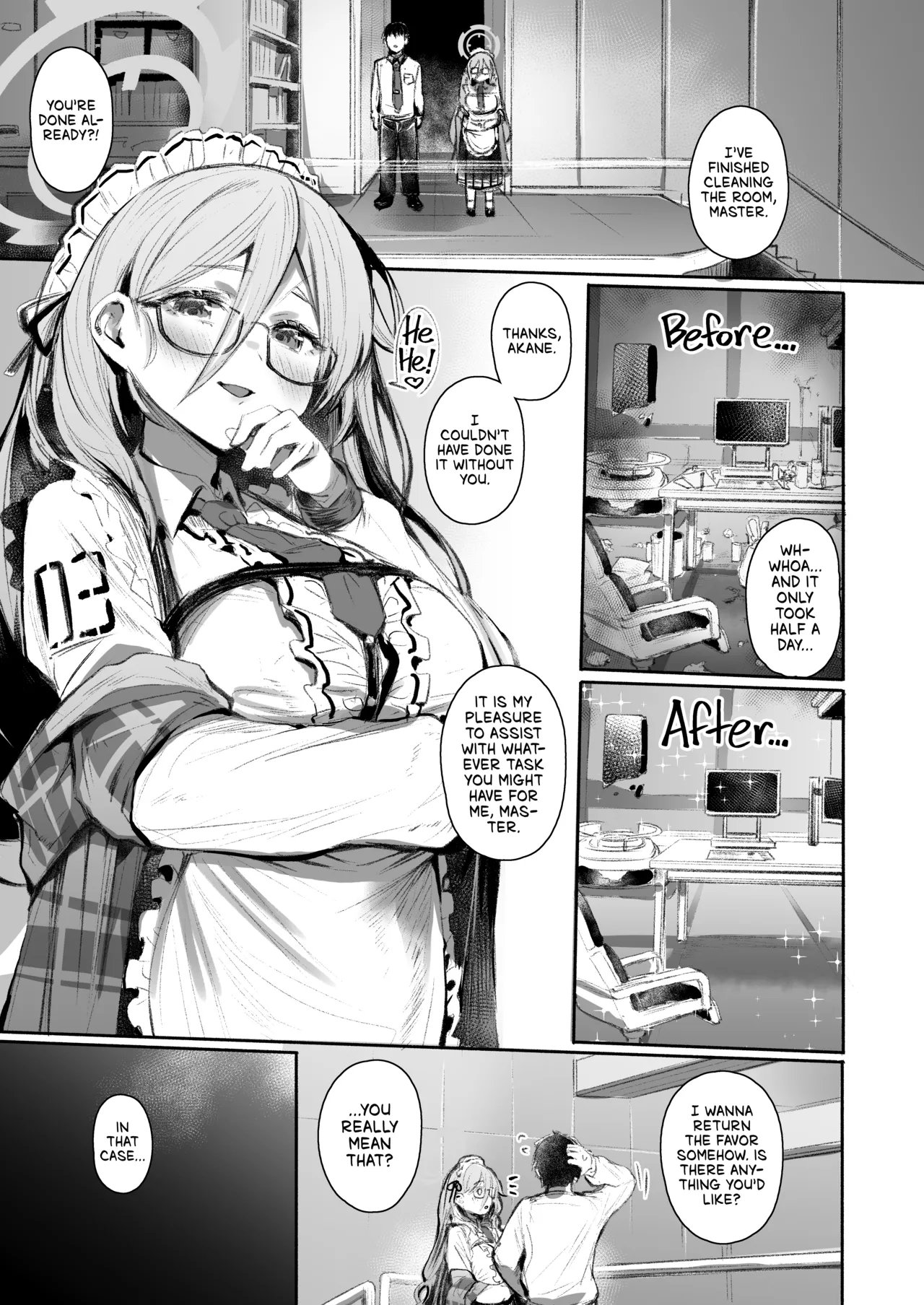 [Rev3 (Monchan rev3)] Extra Service Shuujitsu Mitchaku Noukou Houshi | Extra Service: Tender Loving Care, All Day Long (Blue Archive) [English] [head empty] [Digital] image number 2