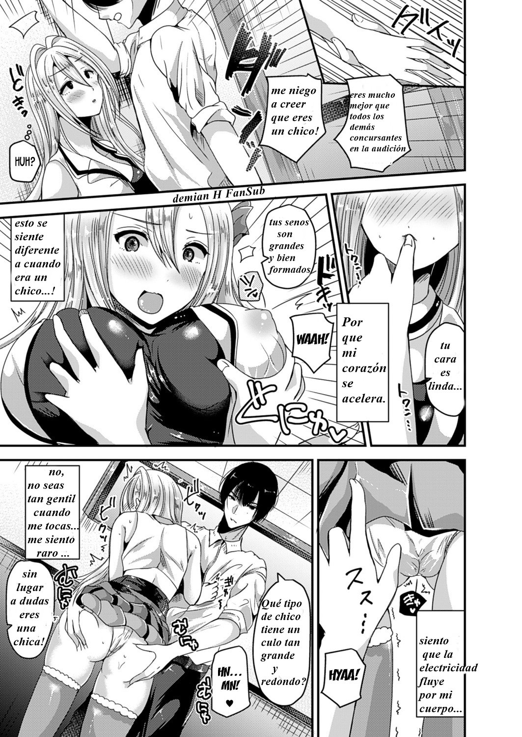 [Labui] Nyotaika Shite Idol ni Naru | Turn into a girl and become an idol (Nyotaika Shite Gokujou no Kanojo ni Naru) [Spanish] [Digital] numero di immagine  5