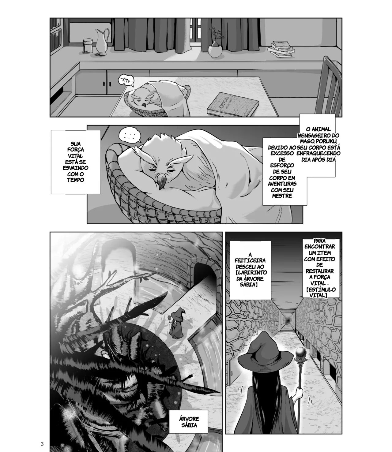 [Erotic Fantasy Larvaturs (Takaishi Fuu)] Chikubi Mushi Chirouju to Inochi no Shizuku - The Dungeon of Wise (TR-41) [Portuguese-BR] [Digital] image number 3