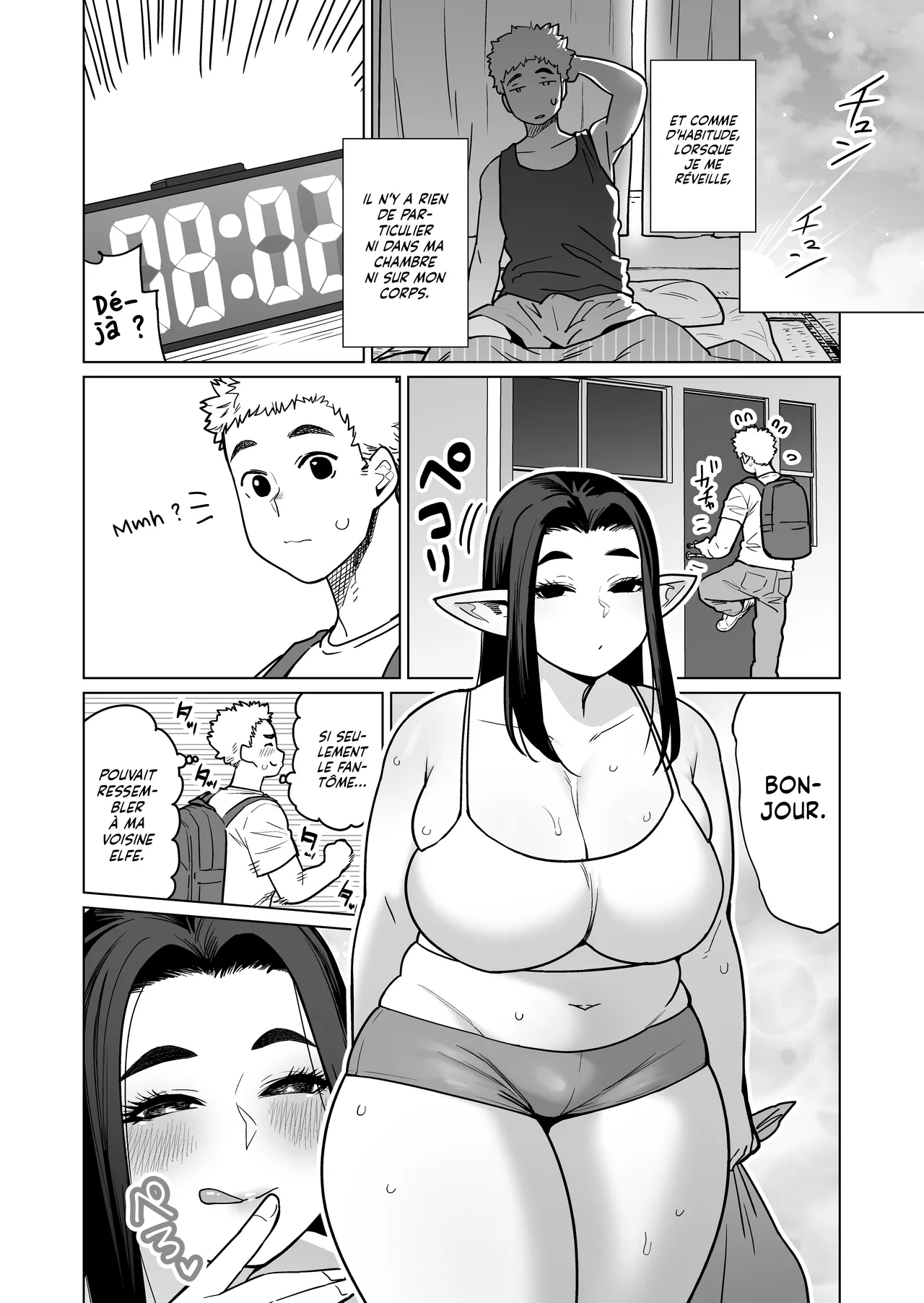 [Yonkaku Box (Synecdoche)] Yona Yona Okotteiru kono Rei Genshou wa, Otonari-san no Pocchari Mukuchi Elf-san no Sei de wa Nai! | L'Elfe voisine est responsable des phénomènes paranormaux qui se produisent chez moi chaque nuit [French] [Lopxi] 21eme image