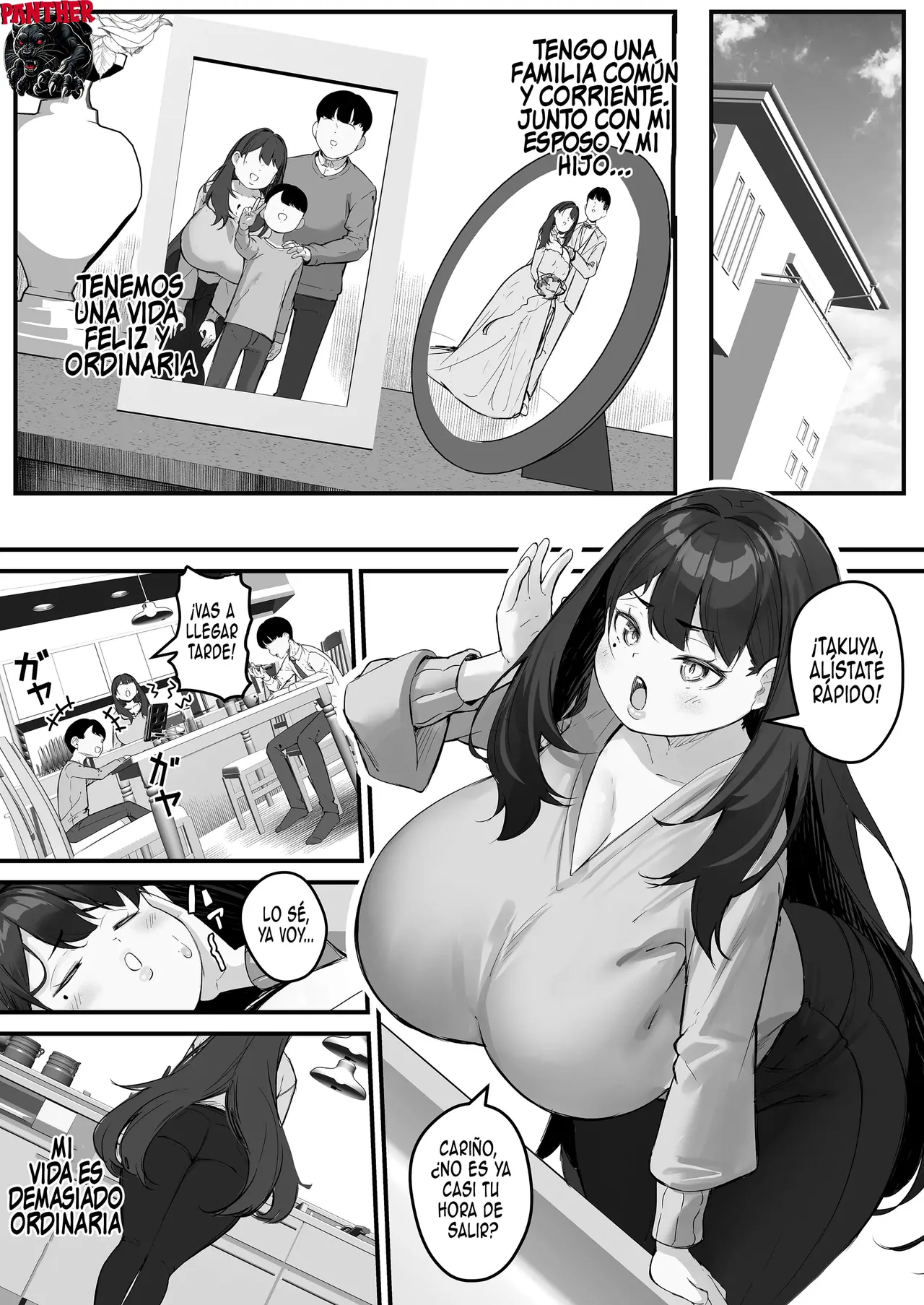 [Baku-π-dou (Kuchi VE)] NTR Tsuma Gifu no Yarashi-me ga Kiraidattanoni |Esposa Infiel - Odiaba la mirada lasciva de mi suegro pero...  [Spanish] [Panther Scan] [Digital] image number 3