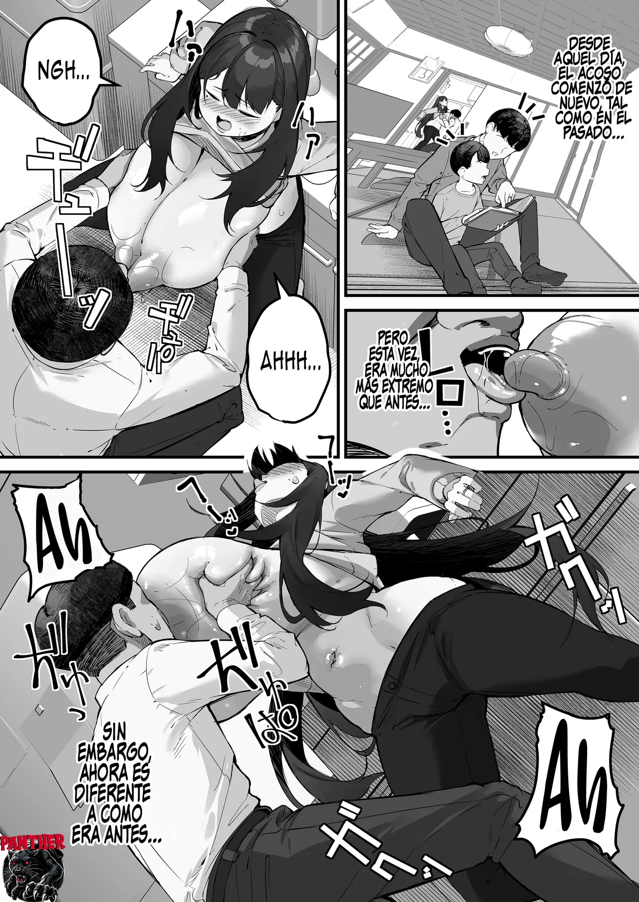 [Baku-π-dou (Kuchi VE)] NTR Tsuma Gifu no Yarashi-me ga Kiraidattanoni |Esposa Infiel - Odiaba la mirada lasciva de mi suegro pero...  [Spanish] [Panther Scan] [Digital] image number 31