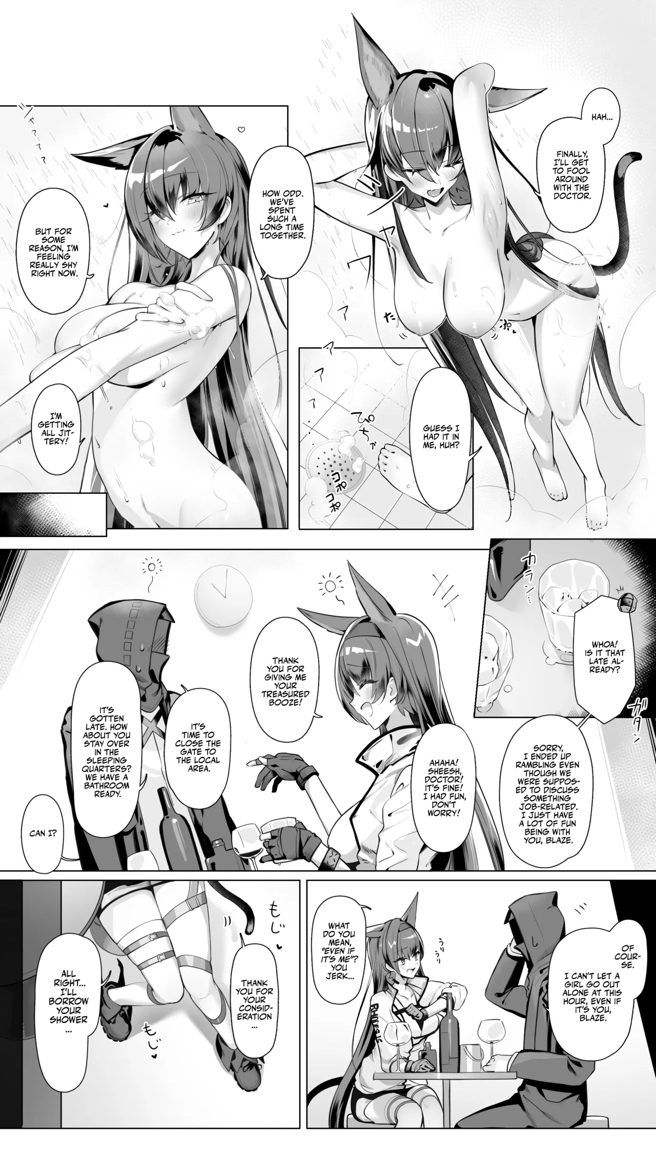 [Neko no Youchuu] Blaze to Sauna Mitai na Sex suru Hanashi (Arknights) [English] [Team Rabu2] [Decensored] image number 1