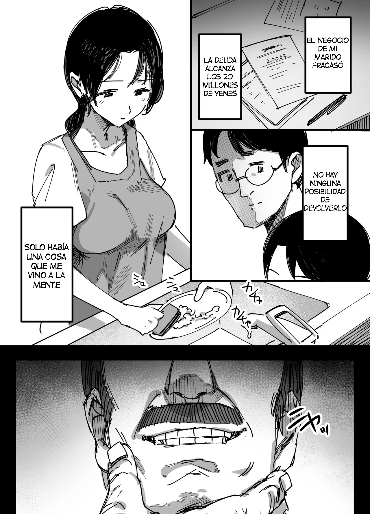 [Dynamic Mom (Onodera)] Otto no Shakkin Nakadashi Hensai Gifu ni Mi o Uru Komochi Tsuma｜Una Mujer Casada Vende su Cuerpo a su Suegro [Spanish] [Pajerosxnx] image number 3