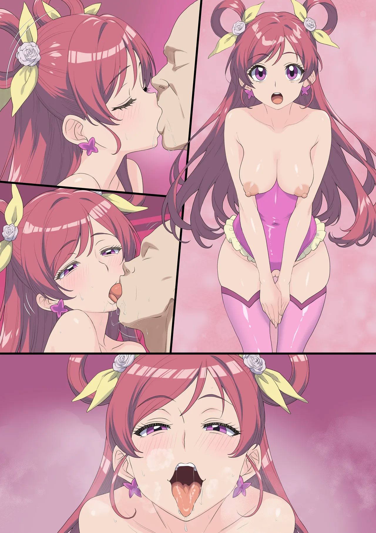 [Jukujo Kami no Kuroana (Jyantaku)] Choukoukyuuten no tobikkiri no kawaii onnanoko-tachi wa zetsurin de kyouki no haaremu fuuzokuten: Otoko no risou ga tsumatta tenpogata herusu [Textless] 图片编号 4