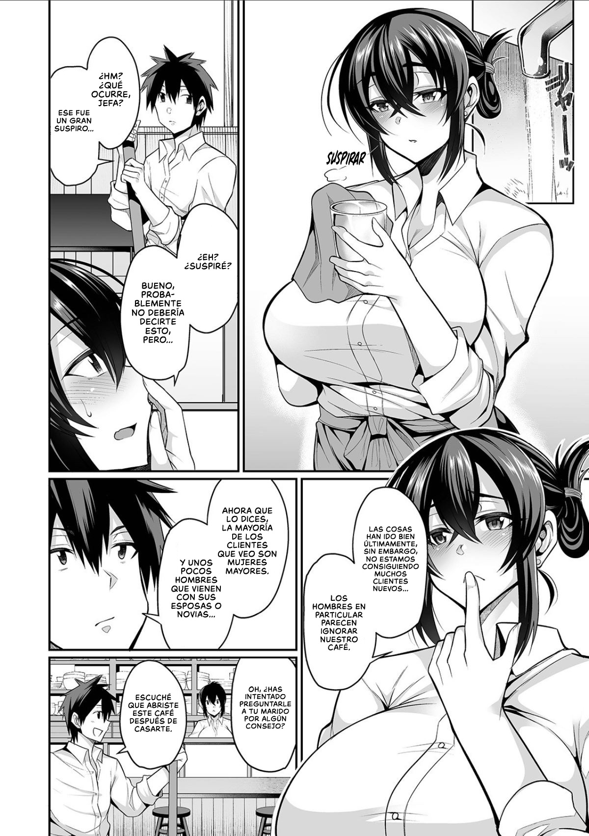 [Nishida Megane] Bunny Tsuma Kissa Hajimemashita | Bienvenido al Café de la Conejita Casada (Bakunyuu Zuma no Midashinami) [Spanish] [NekoCreme] [Digital] numero di immagine  6