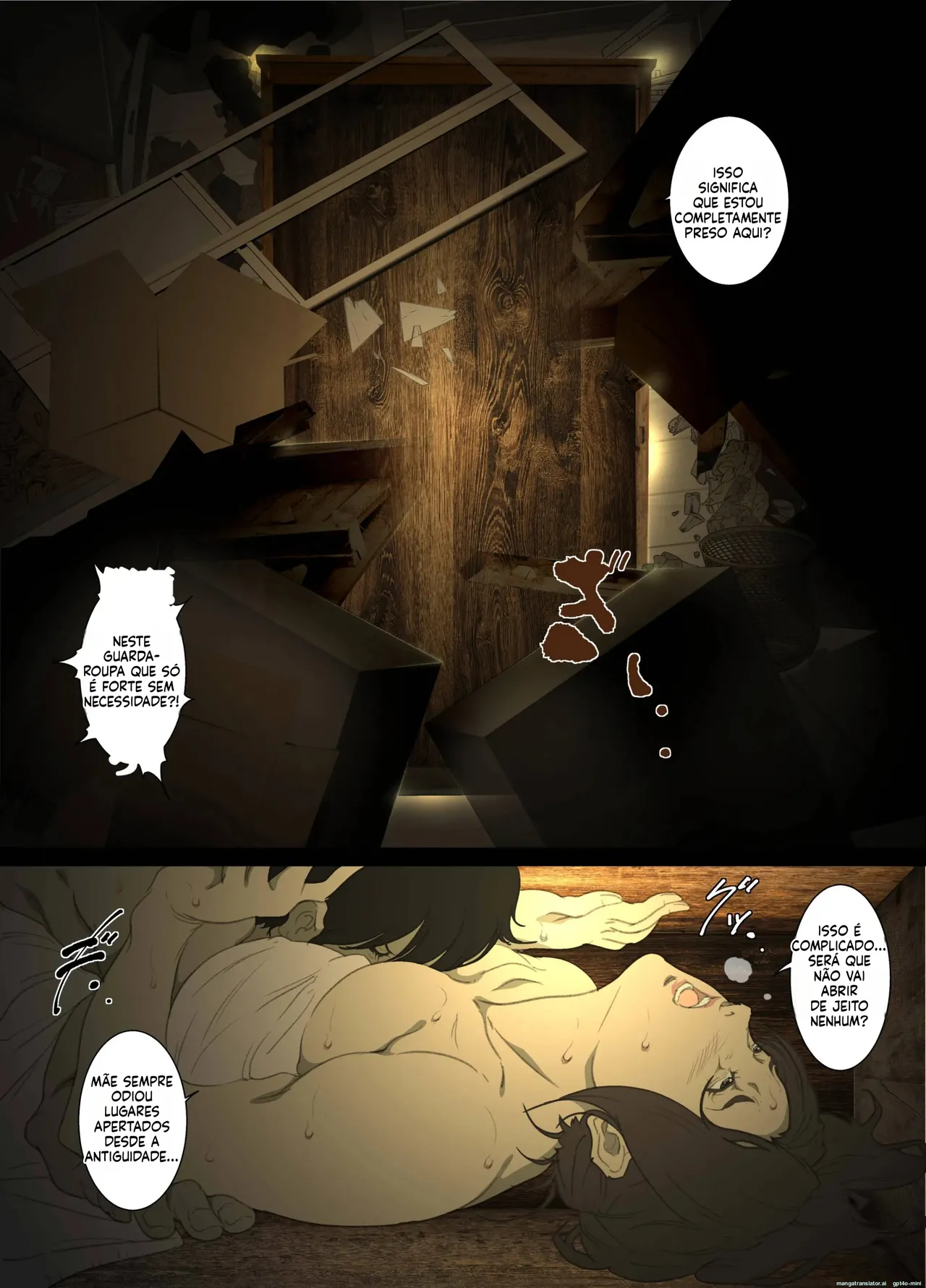 Seieki Mamire no Tansu no Naka ni Tojikomerareta Zenra Oyako no Nurunuru Mitchaku Kinshinsoukan 画像番号 11