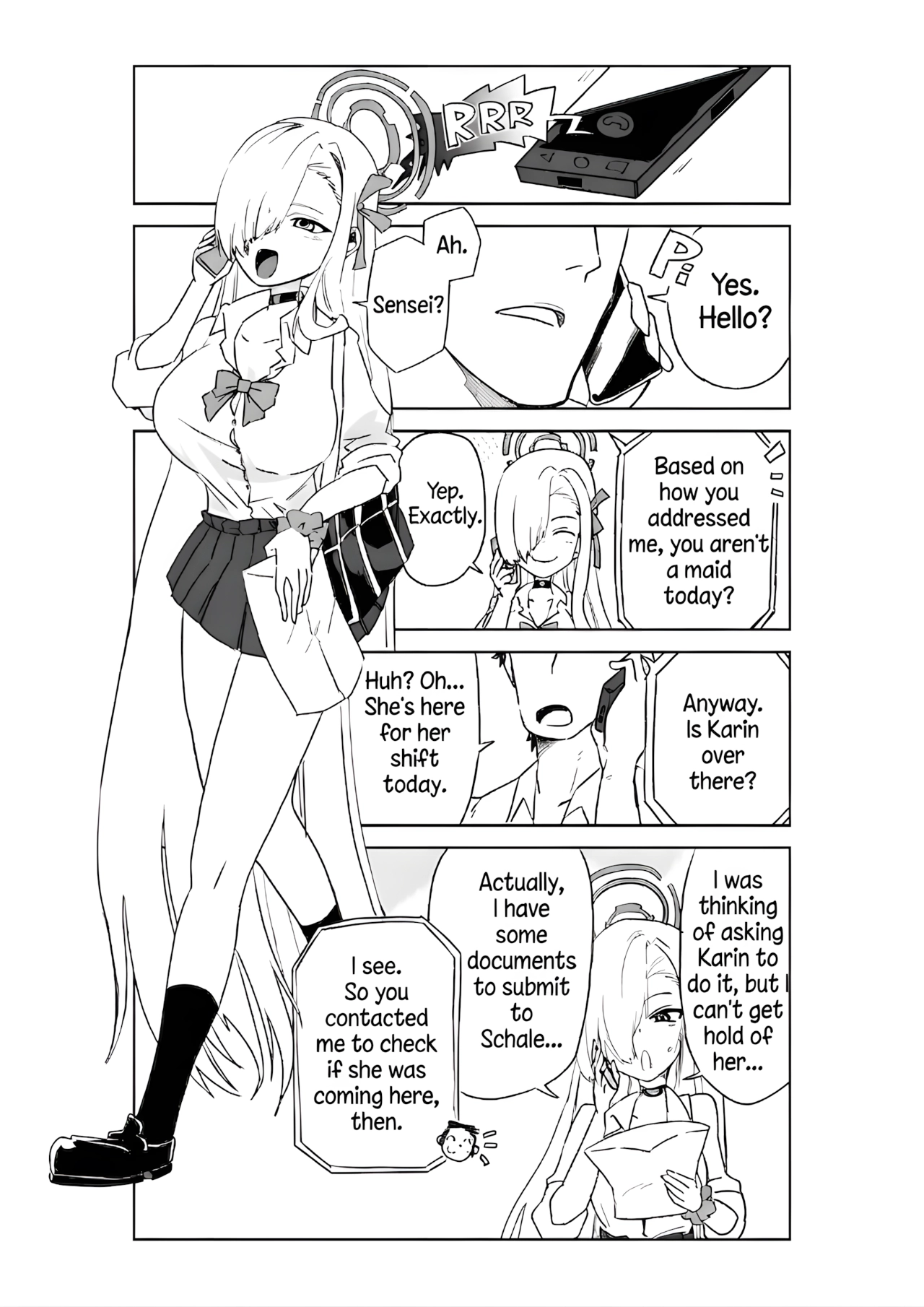 [Kyou Utamaro] Karin Assisting Sensei and Asuna Delivering a Forgotten Item (Blue Archive) 图片编号 1