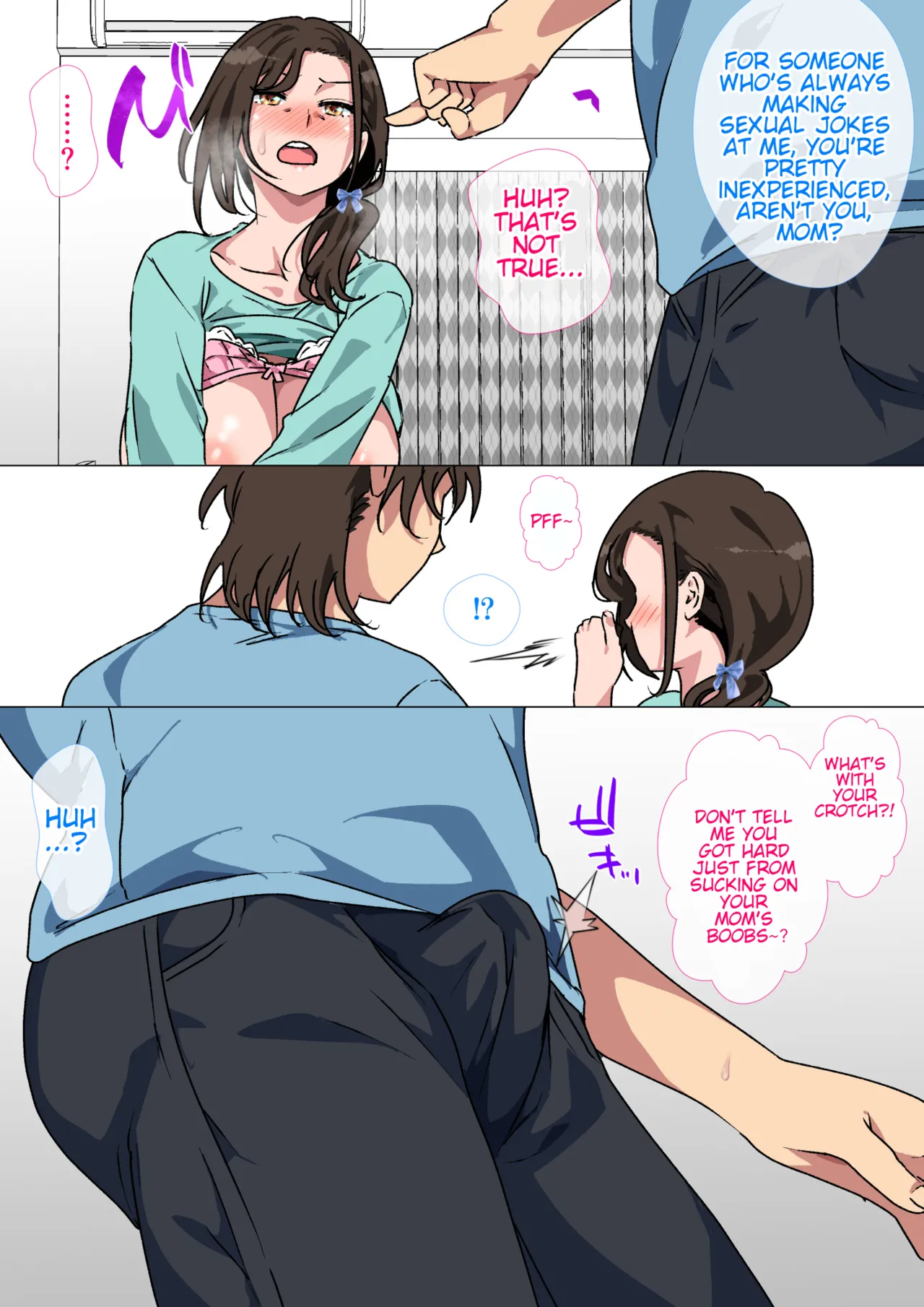 [Circle Spice] Haha ga Ecchi na Chouhatsu Shite Kita node Gaman Dekizu ni Hangeki Shimashita. | My mom started teasing me in a sexy way, so I couldn't help but fight back. [English] [WaterKujo] 图片编号 16