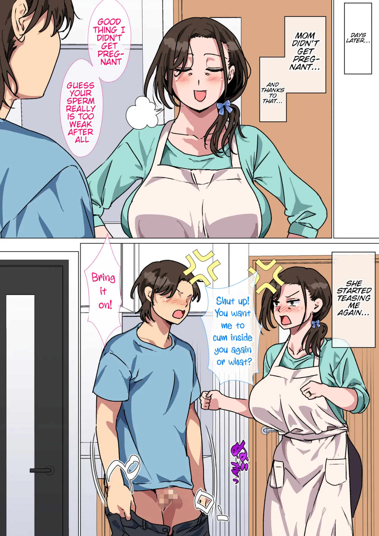 [Circle Spice] Haha ga Ecchi na Chouhatsu Shite Kita node Gaman Dekizu ni Hangeki Shimashita. | My mom started teasing me in a sexy way, so I couldn't help but fight back. [English] [WaterKujo] 图片编号 57