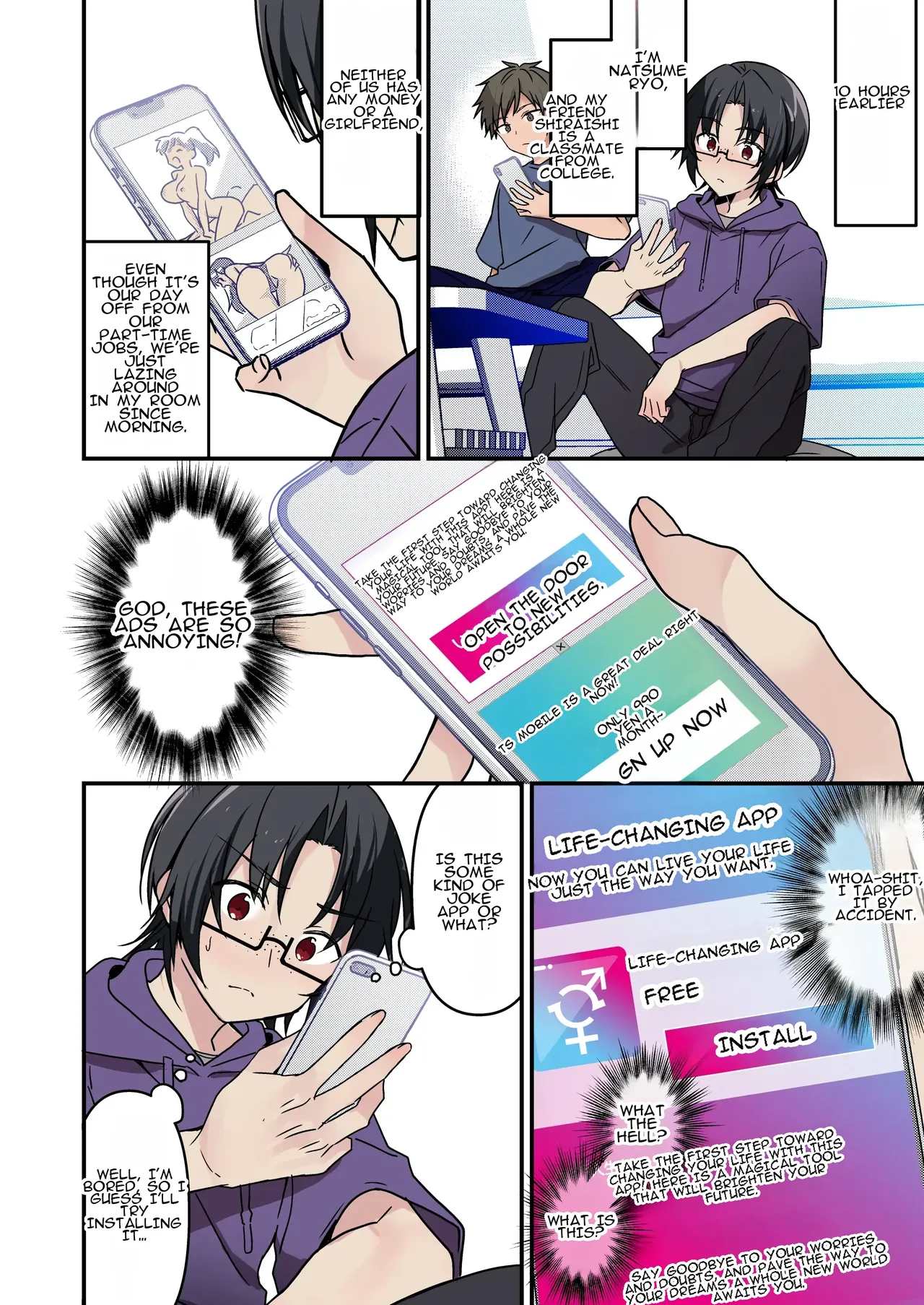 [TSF no F (NOMU)] Jinsei Kaihen Appli de Barairo no Hibi? ~Jibun o Ukkari Dosukebe Bishoujo ni~ | Rosy Days with a Life-Altering App? ~Accidentally Turning Myself (♂) into a Super Lewd Beauty (♀)~ image number 4