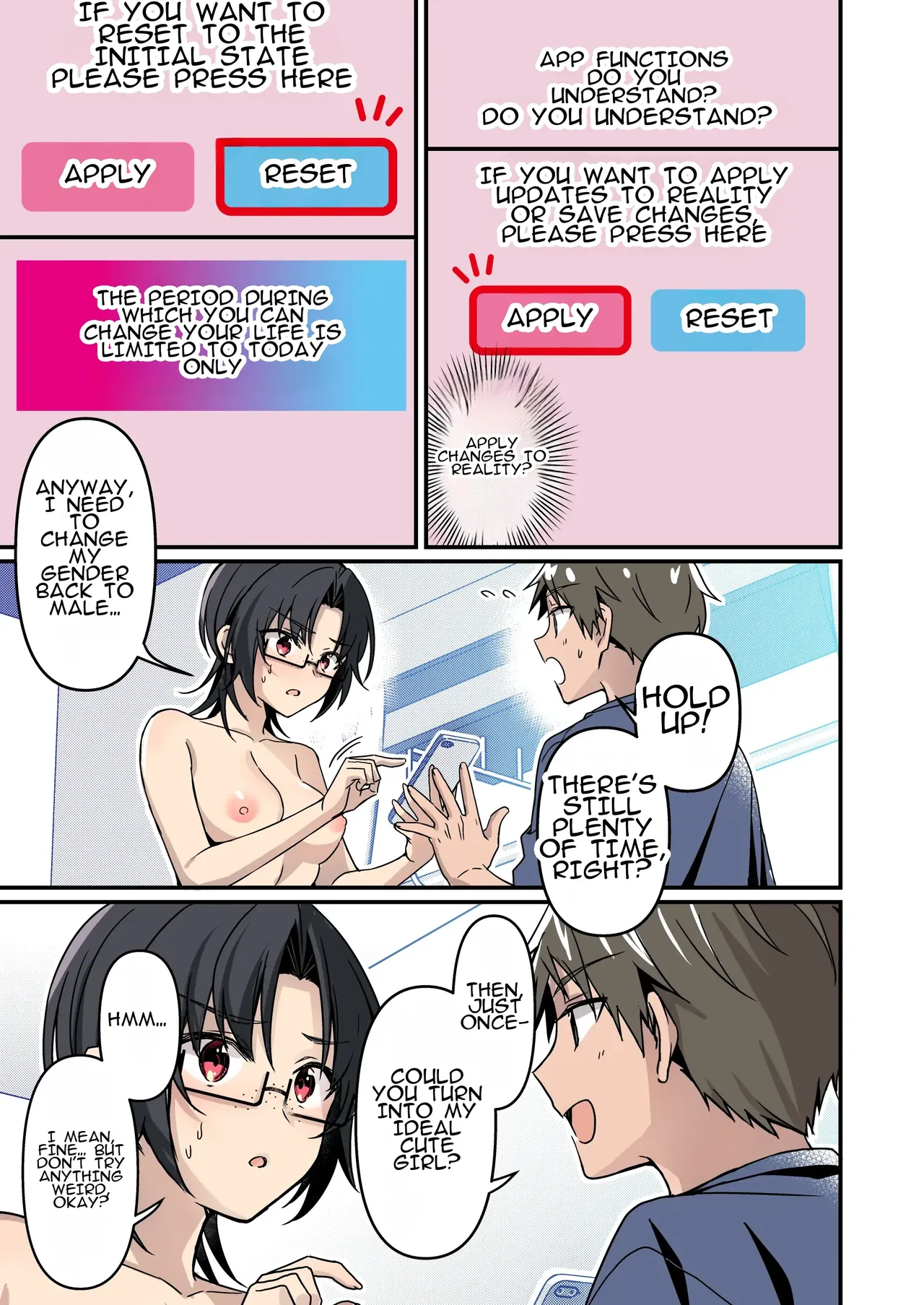 [TSF no F (NOMU)] Jinsei Kaihen Appli de Barairo no Hibi? ~Jibun o Ukkari Dosukebe Bishoujo ni~ | Rosy Days with a Life-Altering App? ~Accidentally Turning Myself (♂) into a Super Lewd Beauty (♀)~ image number 9