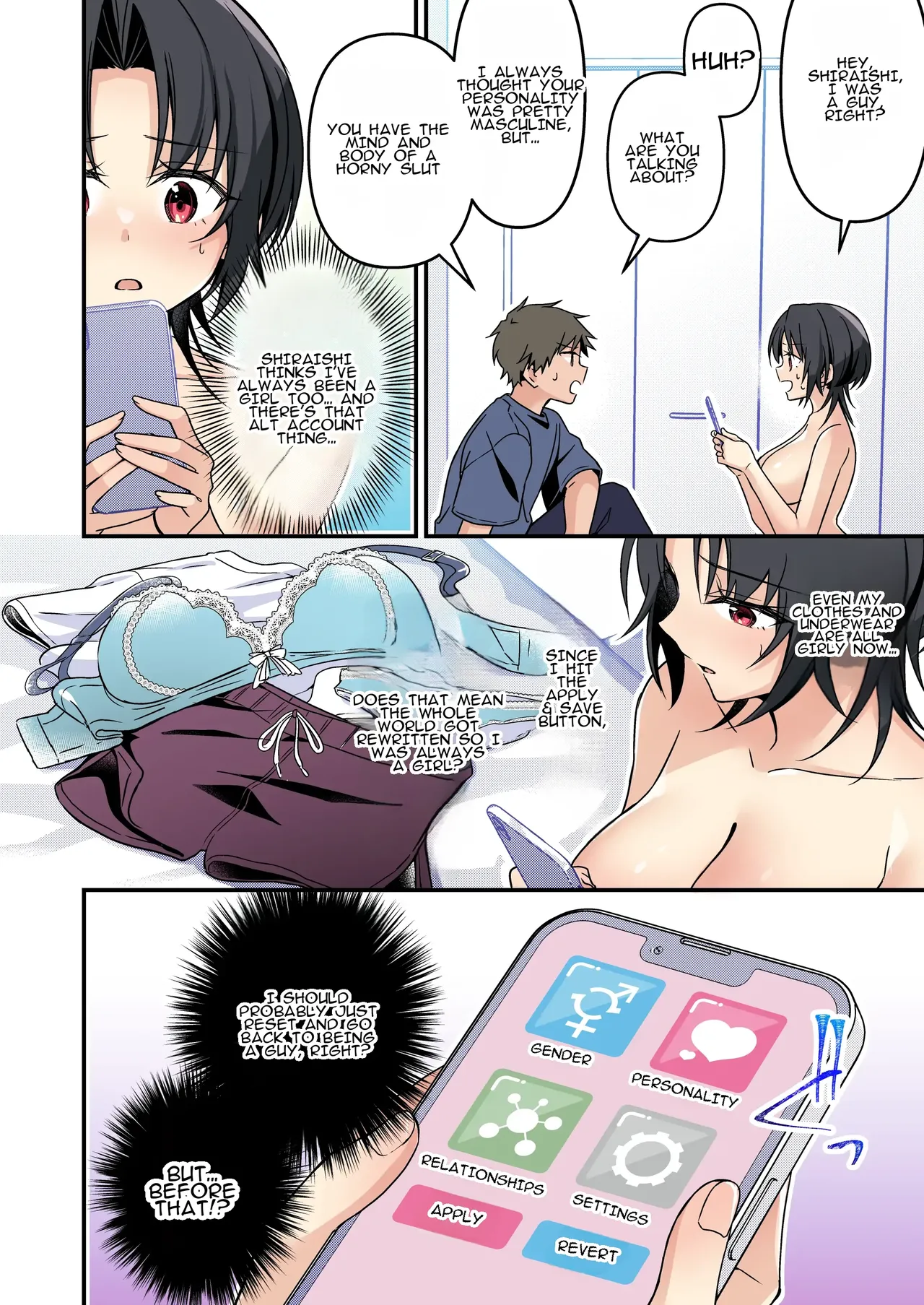 [TSF no F (NOMU)] Jinsei Kaihen Appli de Barairo no Hibi? ~Jibun o Ukkari Dosukebe Bishoujo ni~ | Rosy Days with a Life-Altering App? ~Accidentally Turning Myself (♂) into a Super Lewd Beauty (♀)~ image number 26