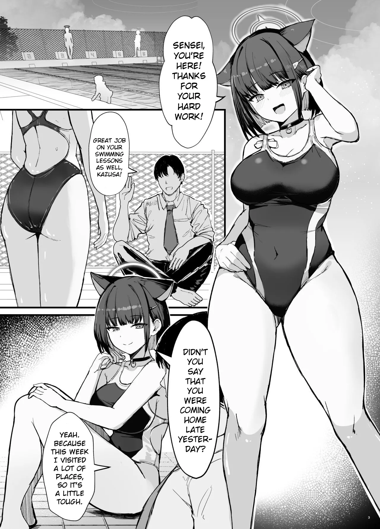 [Vivido (Kumasaku Tamizou)] Kazusa to Houkago Mizugi Ecchi (Blue Archive) [Digital] [English] [Hidden Base Scanlation] 图片编号 2